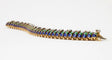 Bracelet Bracelet en or jaune 750/1000, émail bleu et vert, diamants taille brillant 58 Facettes