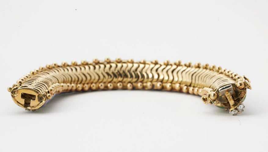 Bracelet Bracelet en or jaune 18 carats, diamants et émail 58 Facettes