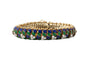 Bracelet Bracelet en or jaune 750/1000, émail bleu et vert, diamants taille brillant 58 Facettes