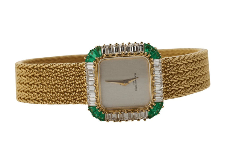 Montre Vacheron Constantin - Montre en or jaune 750/1000, diamants et émeraudes 58 Facettes