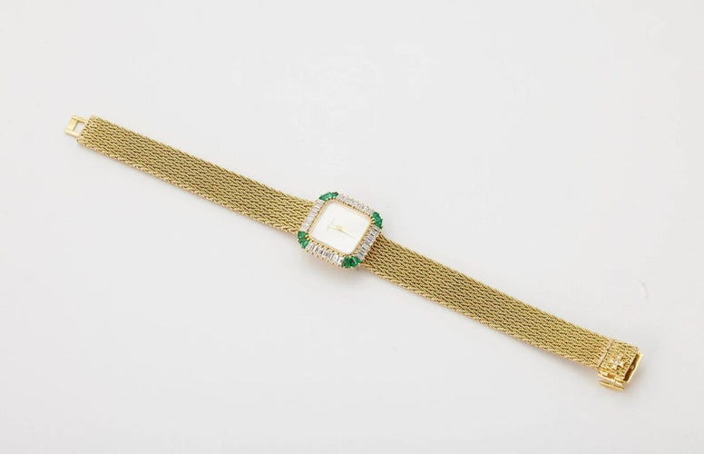 Montre Vacheron Constantin - Montre en or jaune 750/1000, diamants et émeraudes 58 Facettes