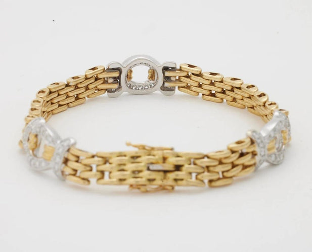 Bracelet Wempe - Bracelet en or jaune et blanc 18K et diamants 58 Facettes
