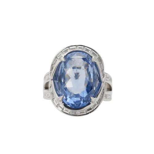 Bague 52 Bague en or blanc 750 saphirs et diamants 58 Facettes