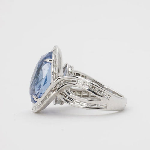Bague 52 Bague en or blanc 750 saphirs et diamants 58 Facettes