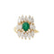 Bague 56 Bague émeraude et diamants navettes en or jaune 750 58 Facettes