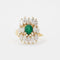 Bague 56 Bague émeraude et diamants navettes en or jaune 750 58 Facettes