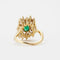 Bague 56 Bague émeraude et diamants navettes en or jaune 750 58 Facettes