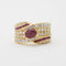 Bague 55 Bague en or jaune 750 avec rubis et diamants 58 Facettes
