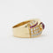 Bague 55 Bague en or jaune 750 avec rubis et diamants 58 Facettes