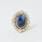 Bague 52 Bague Pompadour saphir cabochon et diamants en or jaune 58 Facettes