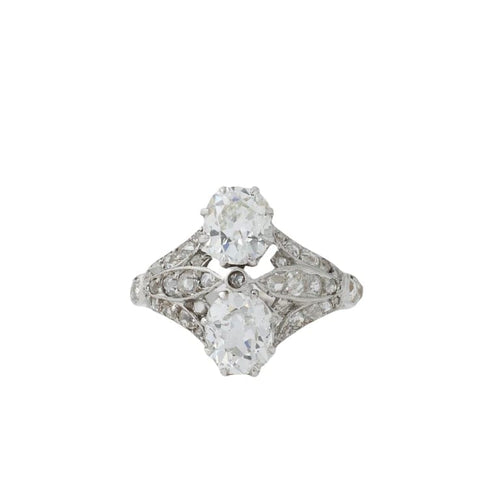 Bague 53 Art déco - Bague en platine 950 sertie de diamants 58 Facettes