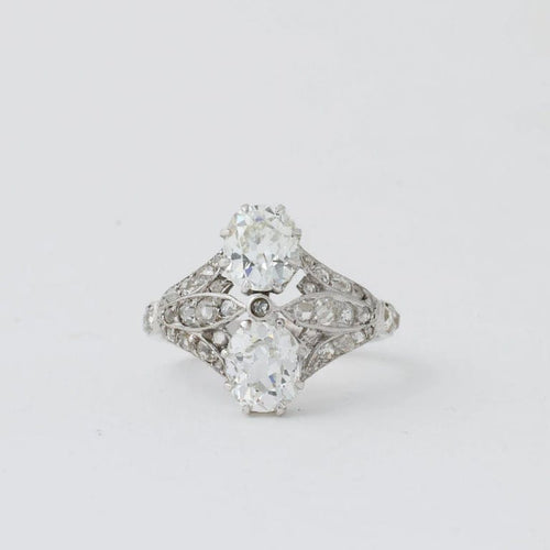 Bague 53 Art déco - Bague en platine 950 sertie de diamants 58 Facettes