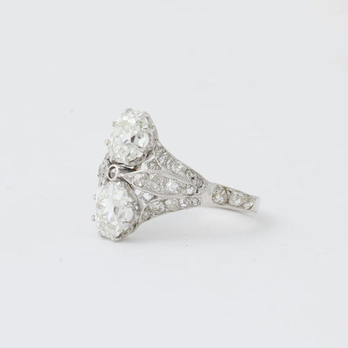 Bague 53 Art déco - Bague en platine 950 sertie de diamants 58 Facettes