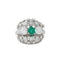 Bague 50 Bague Art déco en platine avec émeraude et diamants 58 Facettes