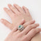 Bague 50 Bague Art déco en platine avec émeraude et diamants 58 Facettes