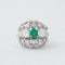 Bague 50 Bague Art déco en platine avec émeraude et diamants 58 Facettes