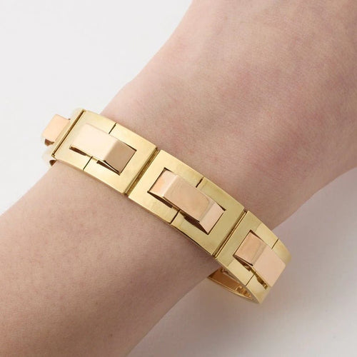 Bracelet Bracelet années 1940-1950 en or jaune et rose 750/1000 58 Facettes