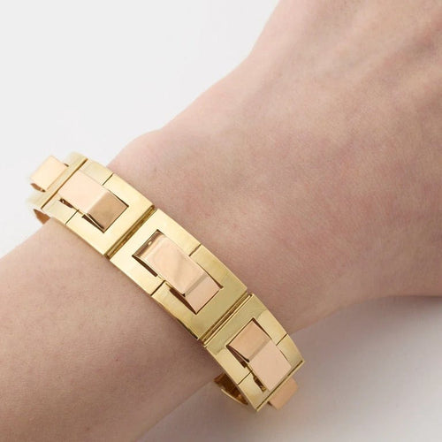 Bracelet Bracelet années 1940-1950 en or jaune et rose 750/1000 58 Facettes