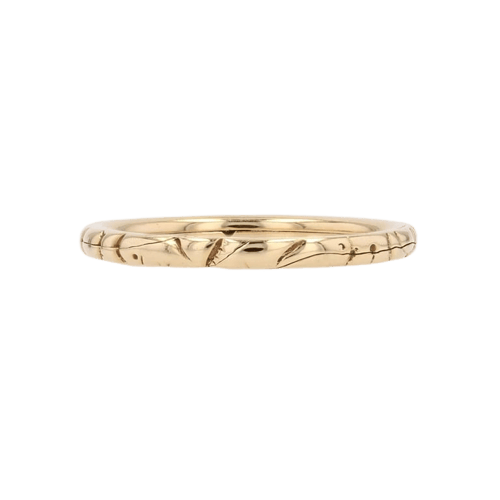 Bague 54 Alliance double ciselée en or jaune 18 carats 58 Facettes 25-145