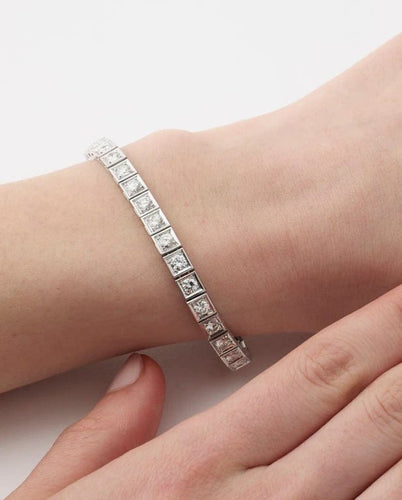 Bracelet Art déco - Bracelet en platine 950 avec diamants 58 Facettes