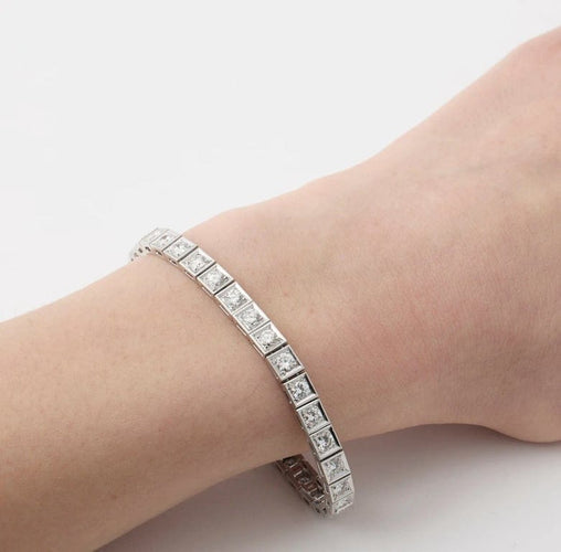 Bracelet Art déco - Bracelet en platine 950 avec diamants 58 Facettes