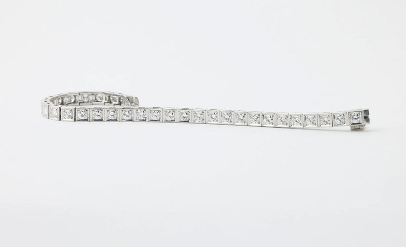 Bracelet Art déco - Bracelet en platine 950 avec diamants 58 Facettes