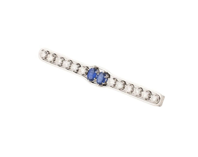 Broche Broche saphirs et diamants en or blanc 18 carats 58 Facettes