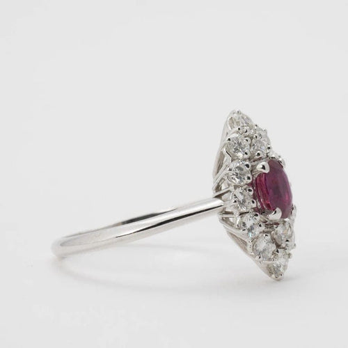 Bague 58 Bague rubis et diamants en or blanc 750 58 Facettes