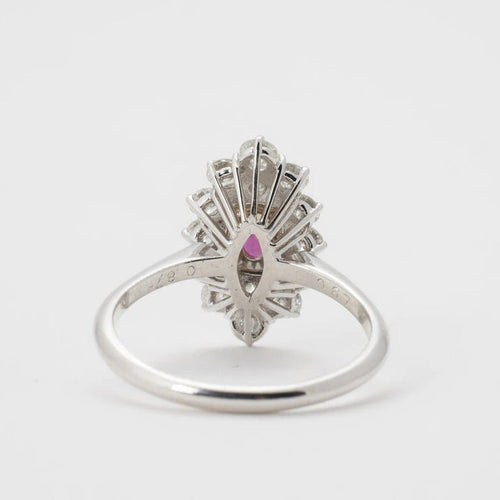 Bague 58 Bague rubis et diamants en or blanc 750 58 Facettes