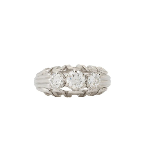 Bague 58 Bague vintage en platine 950 avec diamants taille brillant 58 Facettes