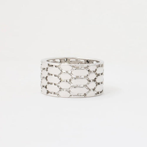 Bague 55 Bague en or blanc 750 avec diamants 58 Facettes