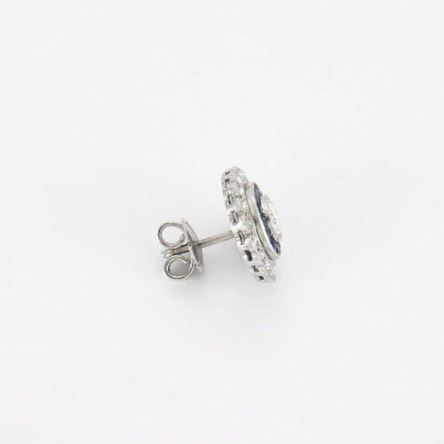 Boucles d'oreilles Boucles d’oreilles Art déco en platine 950 avec diamants et saphirs 58 Facettes A2551