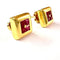 Boucles d'oreilles Boucles d'oreilles contemporaines en or 18k et rubis 58 Facettes Q913A