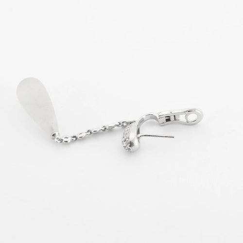 Boucles d'oreilles Boucles d'oreilles gouttes en or gris 18K, diamants et cristal de roche 58 Facettes Q904A