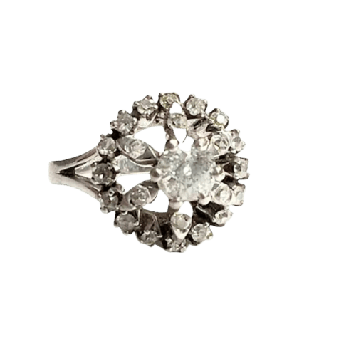 Bague 56 Bague contemporaine en or 18 carats et diamants 58 Facettes Q960A