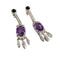 Boucles d'oreilles Boucles d'oreilles style Art déco en or blanc 18 carats, diamants, onyx et améthystes 58 Facettes Q17B