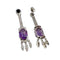 Boucles d'oreilles Boucles d'oreilles style Art déco en or blanc 18 carats, diamants, onyx et améthystes 58 Facettes Q17B