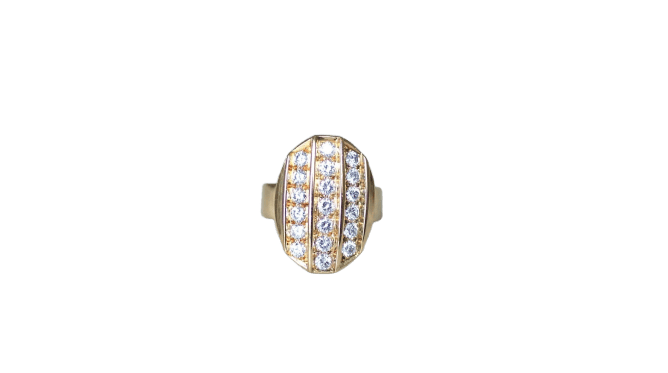 Bague 54 Bague ovale en or jaune 18 kt et diamants 58 Facettes