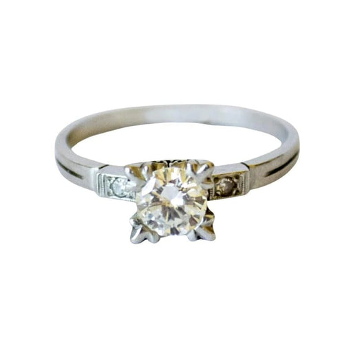 Bague 58 Bague design années 1950 en platine 950 avec diamants 58 Facettes A2325