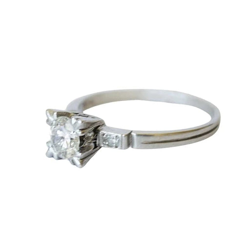 Bague 58 Bague design années 1950 en platine 950 avec diamants 58 Facettes A2325