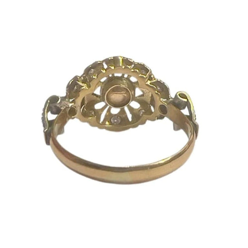 Bague 55 Bague Art déco - Diamants et rubis cabochon en or 18 kts et platine 58 Facettes Q197B