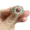 Bague 55 Bague Art déco - Diamants et rubis cabochon en or 18 kts et platine 58 Facettes Q197B