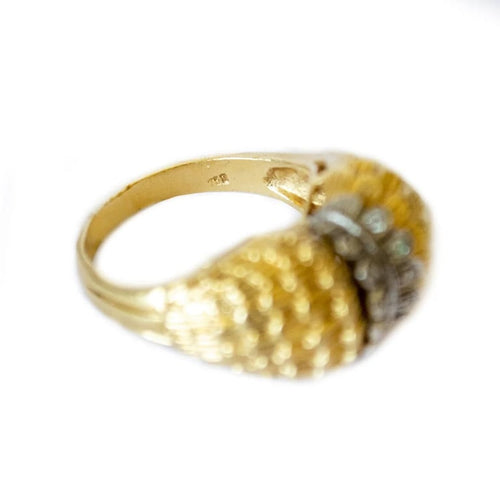 Bague 53 Bague rétro années 1940 en or 18 kt et diamants 58 Facettes A2225(596)