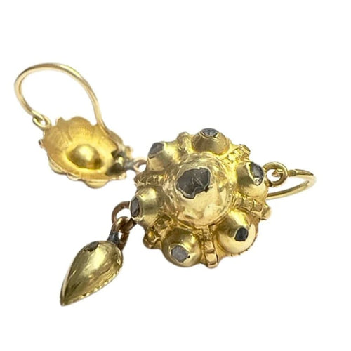 Boucles d'oreilles Boucles d'oreilles - Diamants taille rose en or 16 ct 58 Facettes Q192B