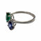 Bague 52 Bague design moderne en or blanc 18 ct avec saphir et émeraude 58 Facettes Q261B