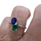 Bague 52 Bague design moderne en or blanc 18 ct avec saphir et émeraude 58 Facettes Q261B