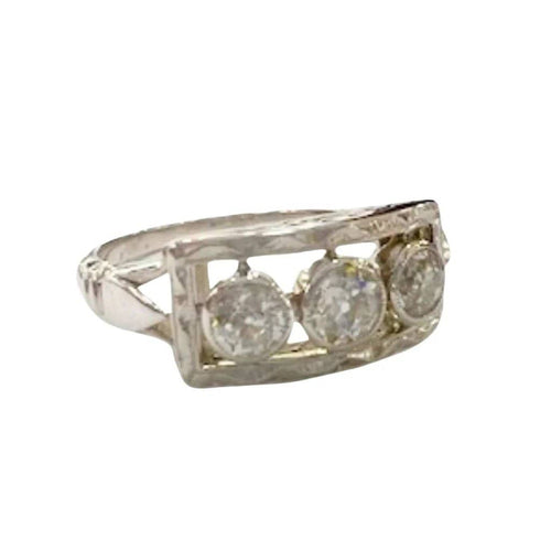 Bague 54 Bague et boucles d'oreilles en or 18 carats et diamants anciens 58 Facettes Q295B