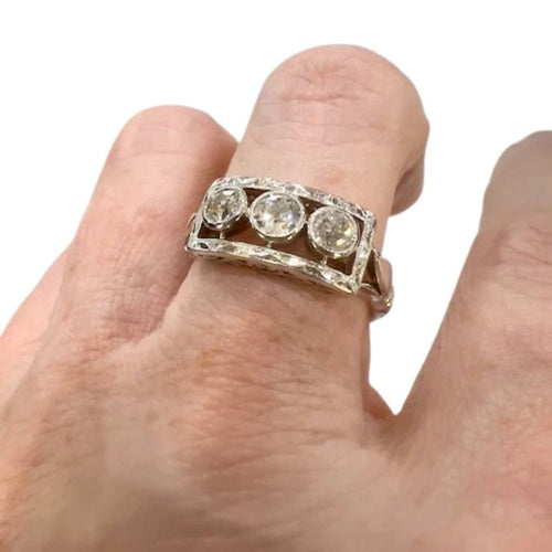 Bague 54 Bague et boucles d'oreilles en or 18 carats et diamants anciens 58 Facettes Q295B