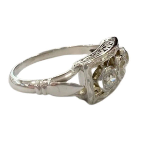 Bague 54 Bague et boucles d'oreilles en or 18 carats et diamants anciens 58 Facettes Q295B