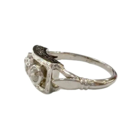 Bague 54 Bague et boucles d'oreilles en or 18 carats et diamants anciens 58 Facettes Q295B